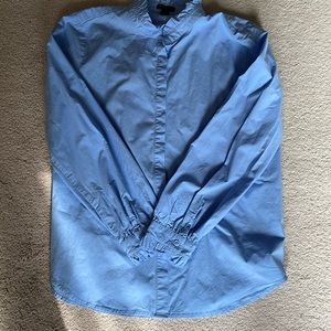 Cute ruffle blue blouse Ann Taylor